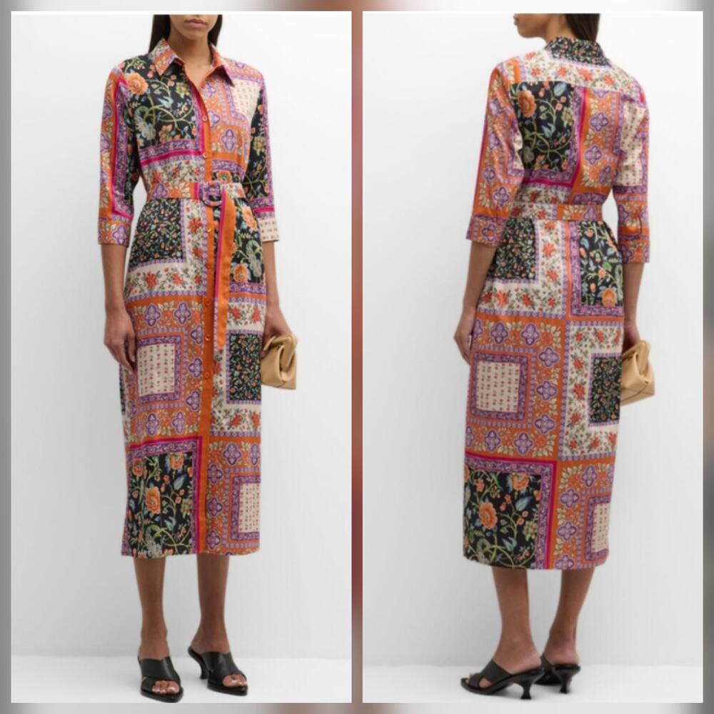 EVI GRINTELA RIAD PATCHWORK FLORAL THE SHIRT DRESS, SIZE ???